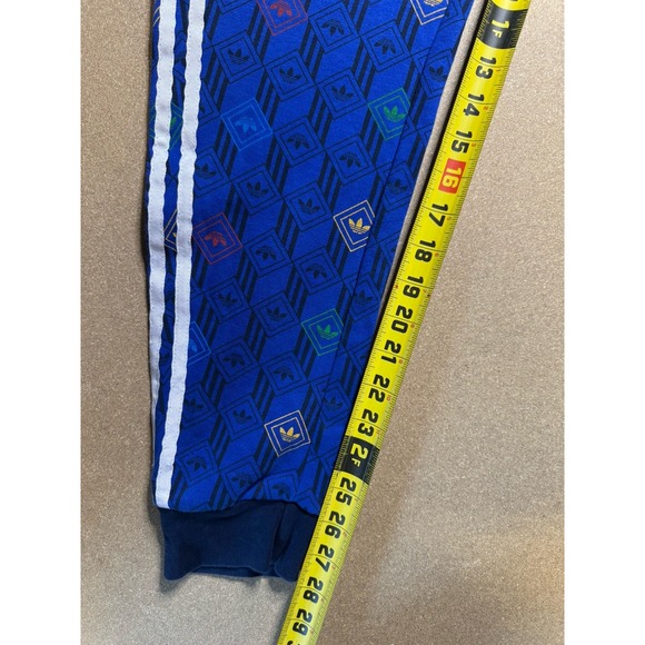 Adidas Rekive‎ Track Pants Mens XL Blue Trefoil AOP TP Print Joggers Gym - Picture 3 of 8